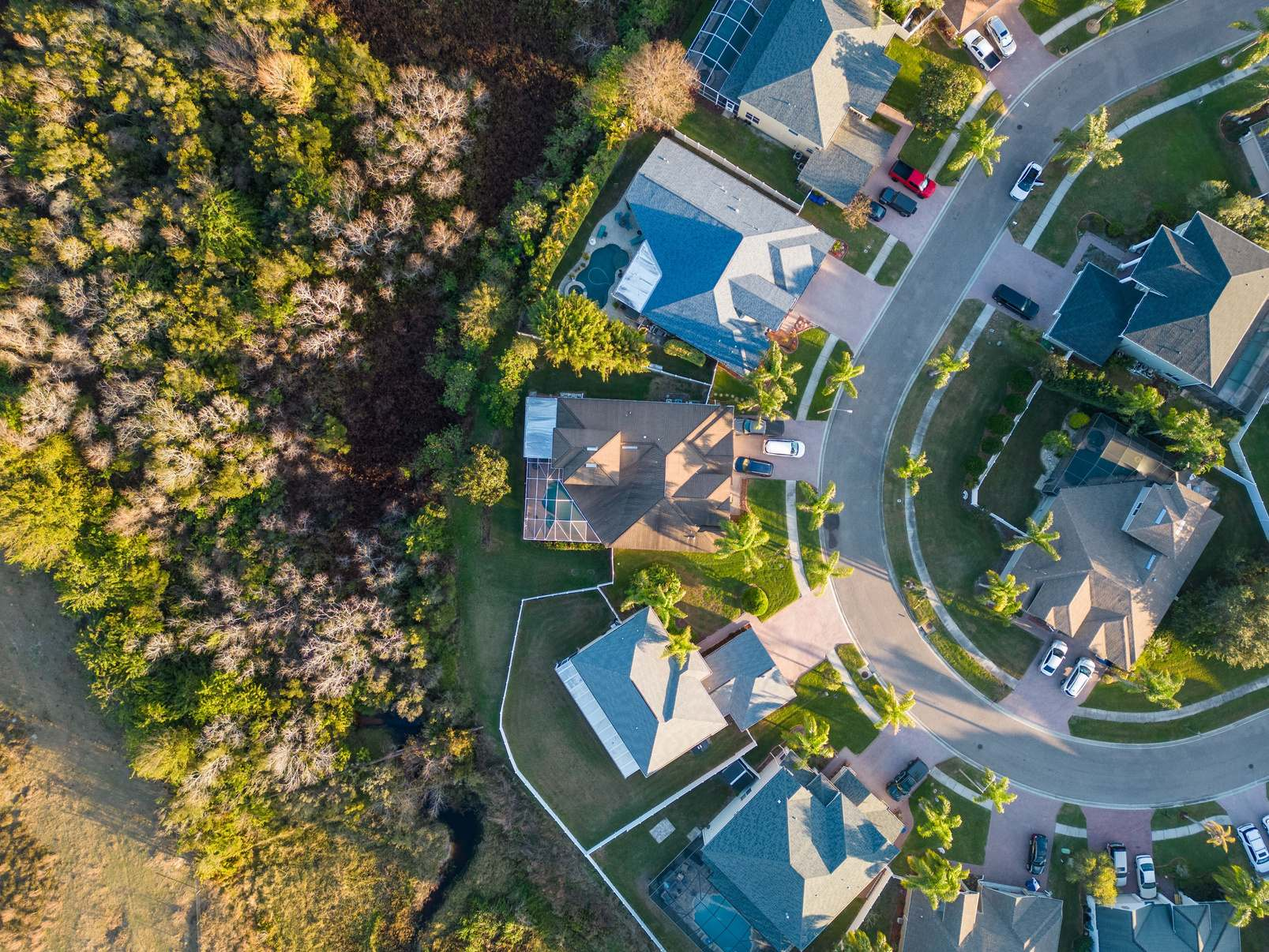 Aerial view of a Los Angeles neighborhood